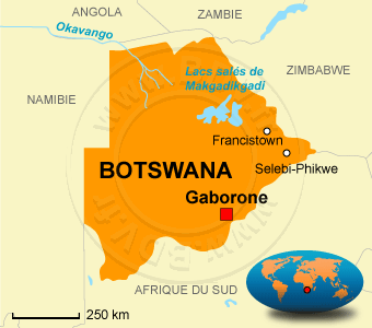 Carte du Botswana