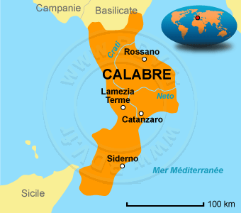 Carte de la Calabre