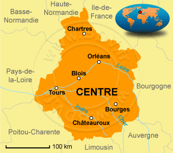 Carte de la rÃ©gion Centre