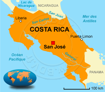 Carte du Costa Rica