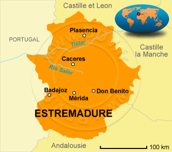 Carte de l' EstrÃ©madure