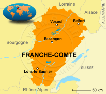 Carte de la Franche-ComtÃ©