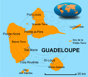 Carte de la Guadeloupe