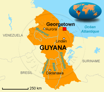 Carte du Guyana