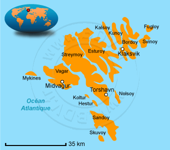 Carte des Ãles FÃ©roÃ©