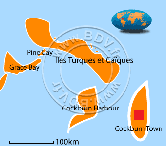 Carte des Ãles Turques-et-CaÃ¯ques