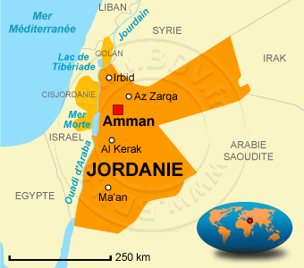 Carte de la Jordanie