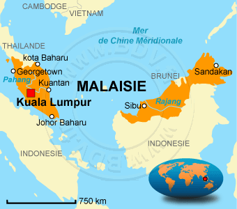 Carte de la Malaisie