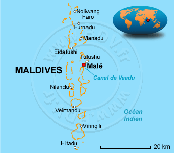 Carte des Maldives