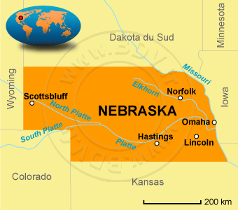 Carte du Nebraska