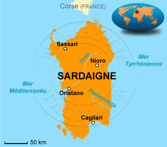 Carte de la Sardaigne