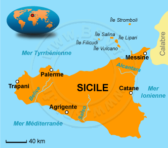 Carte de la Sicile