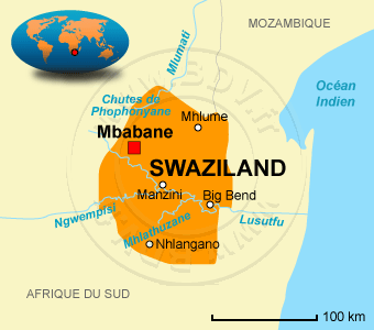 Carte du Swaziland