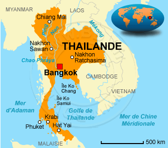 Carte de la Thailande