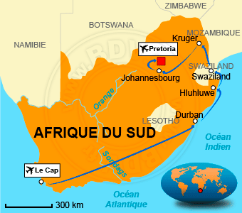 Carte circuits Afrique du Sud