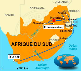 Carte circuits Afrique du Sud