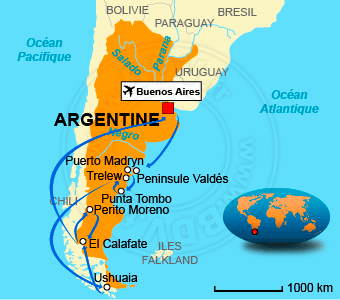 Carte circuits Argentine