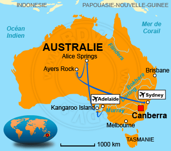 Carte circuits Australie