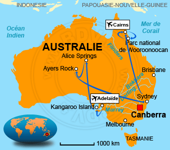 Carte circuits Australie