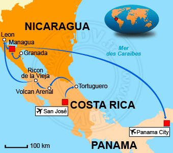 Carte circuits Costa Rica