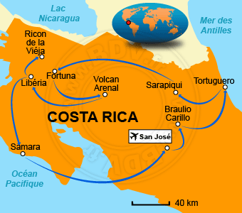 Carte circuits Costa Rica