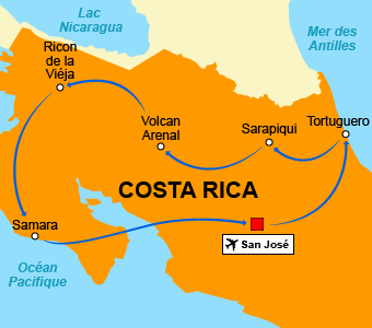 Carte circuits Costa Rica