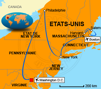 Carte circuits États-Unis