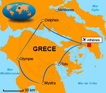 Carte circuits Grèce