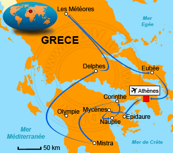 Carte circuits Grèce