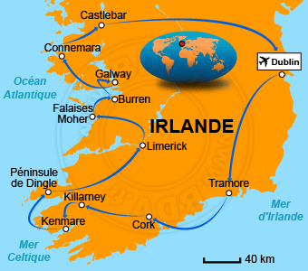 Carte circuits Irlande