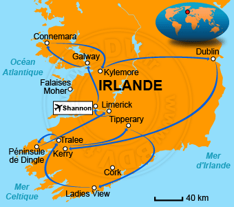 Carte circuits Irlande