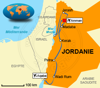 Carte circuits Jordanie