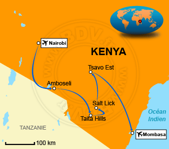 Carte circuit Mombasa