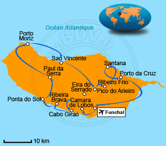 Carte circuits Madère