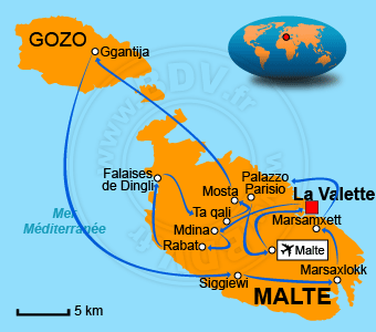 Carte circuit Ile-de-gozo