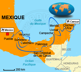 Carte circuits Mexique