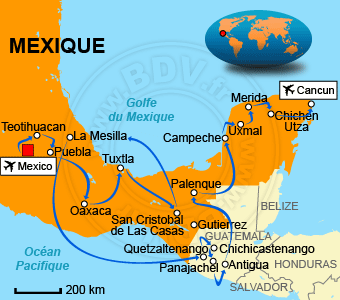 Carte circuits Mexique