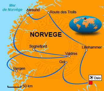 Carte circuits Norvège