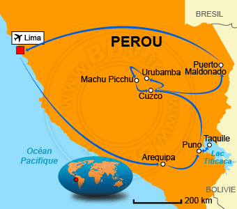 Carte circuits Pérou