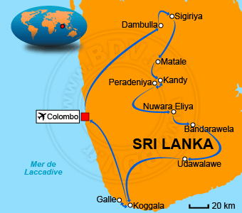 Carte circuits Sri Lanka