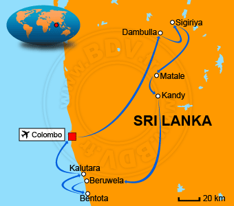 Carte circuits Sri Lanka