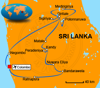 Carte circuits Sri Lanka