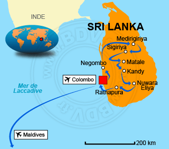 Carte circuits Sri Lanka