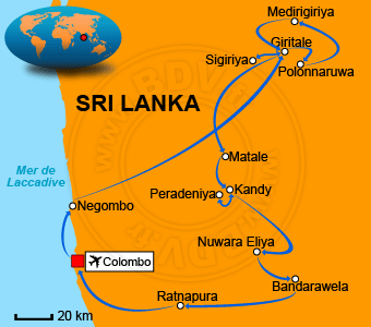 Carte circuits Sri Lanka