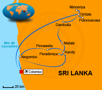 Carte circuits Sri Lanka