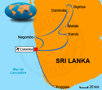 Carte circuits Sri Lanka