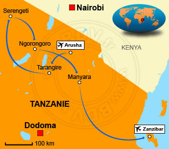 Carte circuits Tanzanie