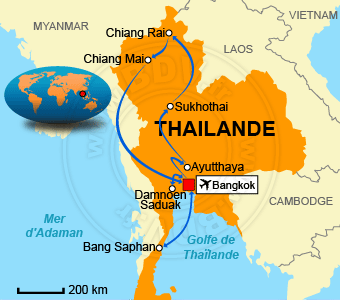 Carte circuits Thailande