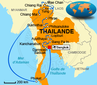 Carte circuits Thailande