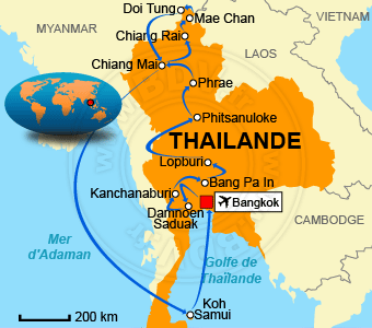 Carte circuits Thailande